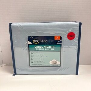 Serta Chill Nights Twin Cooling Sheet Set LIGHT BLUE New in Package